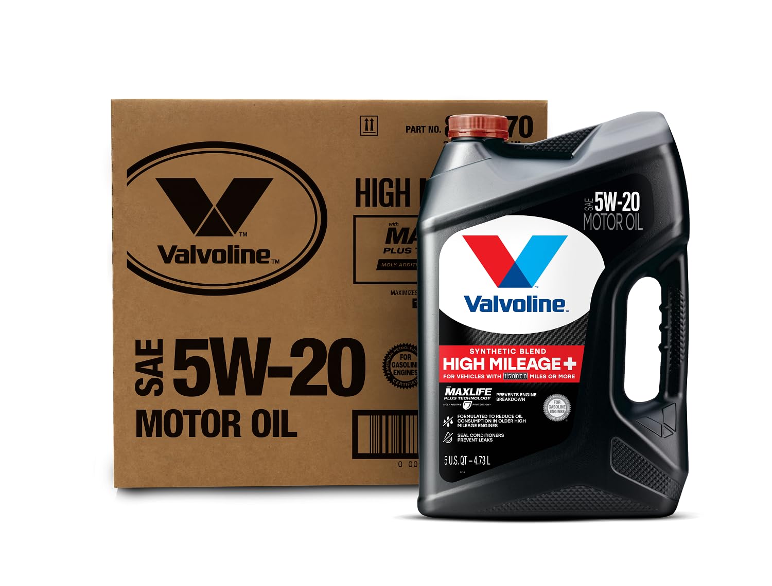 Valvoline MaxLife High Mileage 5W-30 Synthetic Blend Motor Oil 5 Quart
