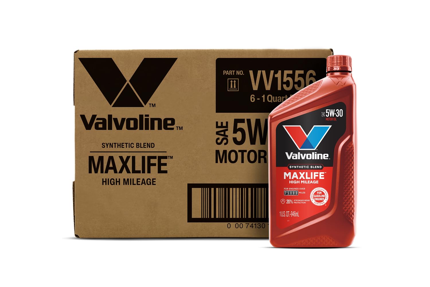 Valvoline MaxLife High Mileage 5W-30 Synthetic Blend Motor Oil 5 Quart