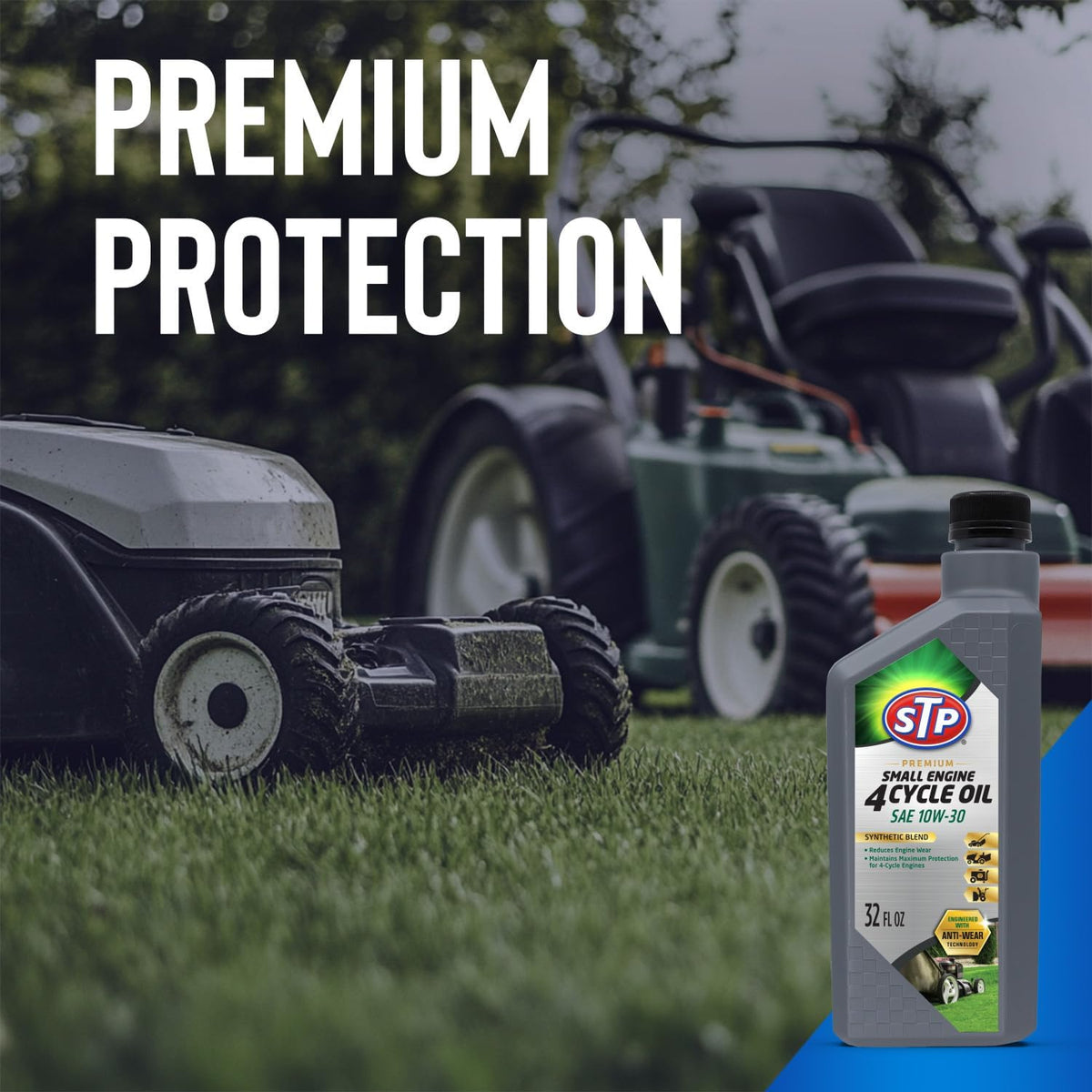 STP Premium Synthetic Blend 4 Cycle Small Engine Oil, SAE 10w30 Motor Oil for Lawnmowers, Generators, Tractors, Snow Blowers, and More, 32 fl oz