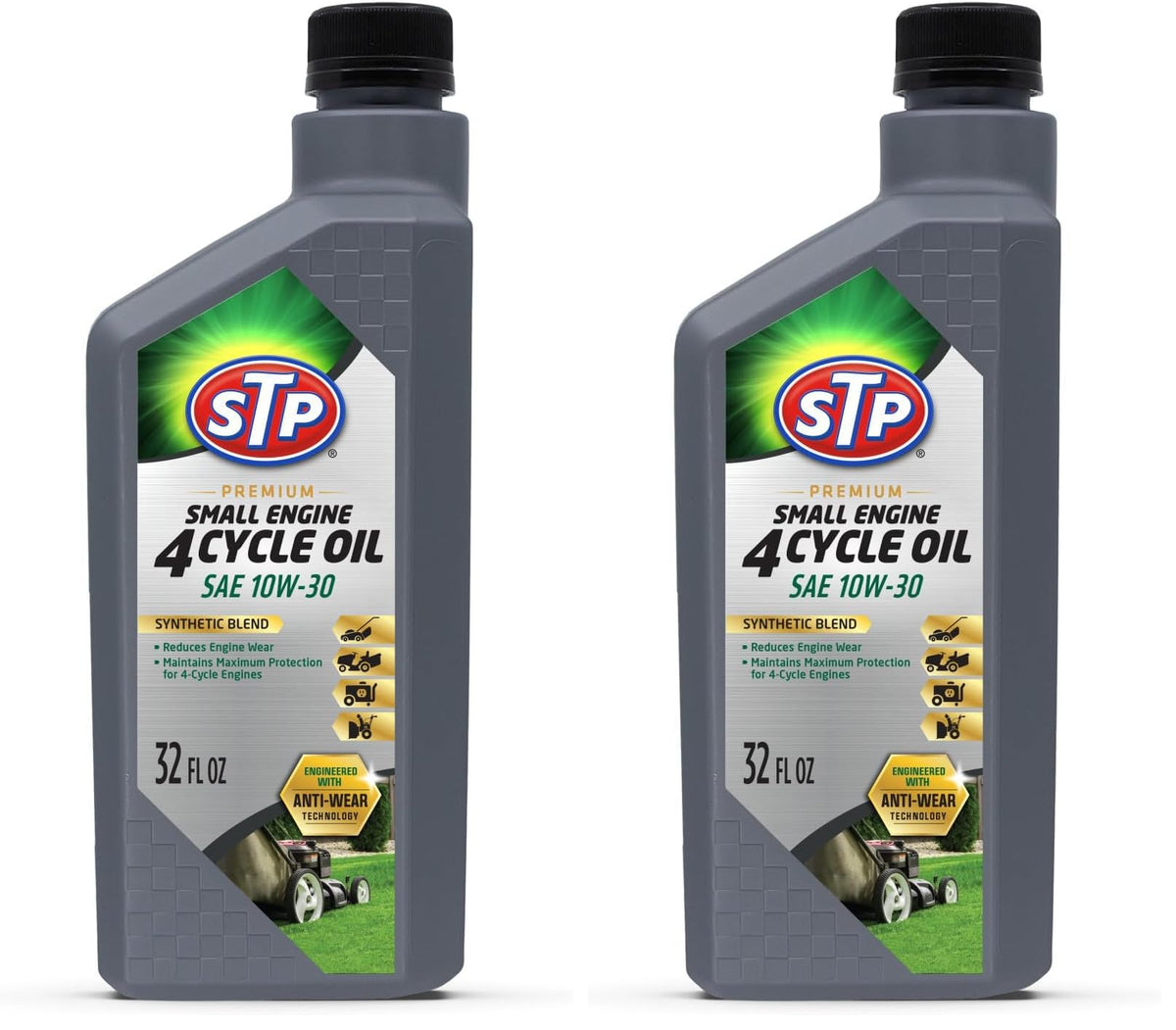 STP Premium Synthetic Blend 4 Cycle Small Engine Oil, SAE 10w30 Motor Oil for Lawnmowers, Generators, Tractors, Snow Blowers, and More, 32 fl oz